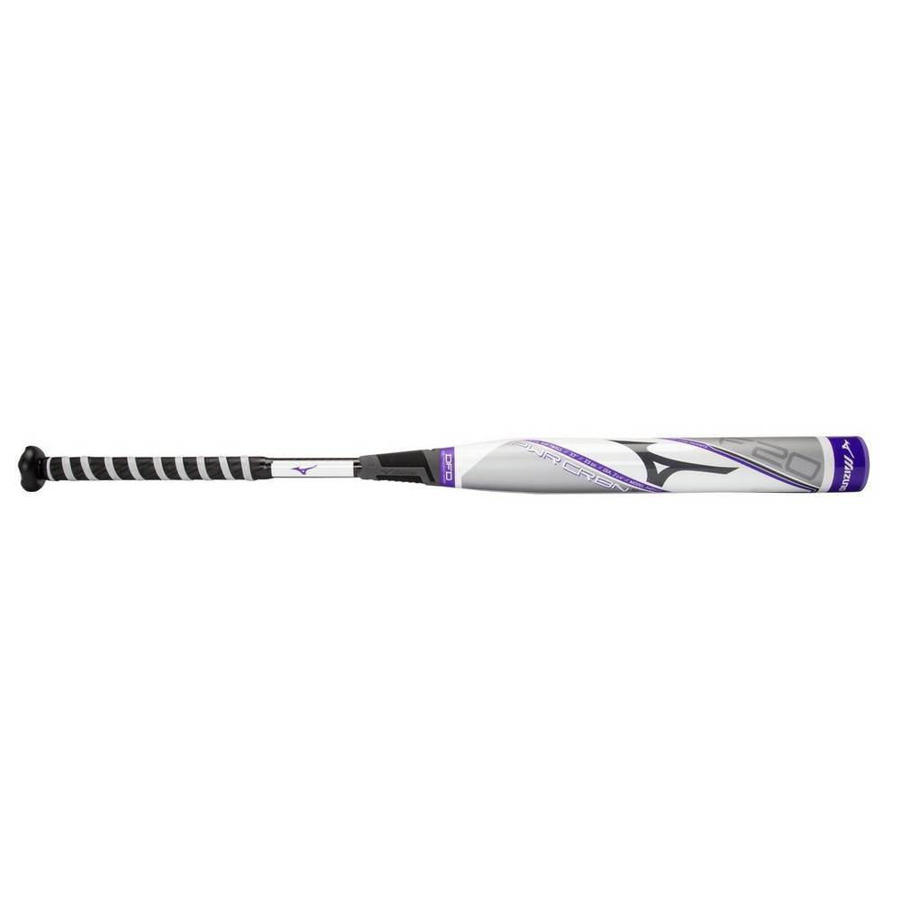 Mizuno Women's F20-PWR CRBN - Fastpitch Softball Bat (-9) Bat White/Purple (340528-VAC)